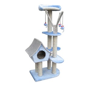 Домик-когтеточка для кошек Fauna International Sagrada, размер 54х36х128см., голубой