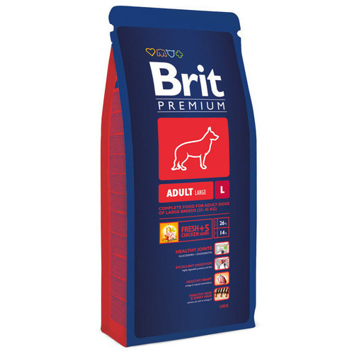 Корм для собак Brit Premium Adult L, 18 кг, курица