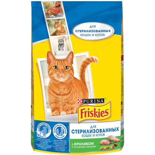 Корм для кошек Friskies Sterilised, 1.5 кг, кролик с овощами