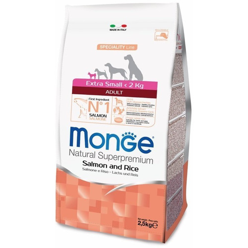 Корм для собак Monge Dog Speciality Extra Small, 2.5 кг, лосось с рисом
