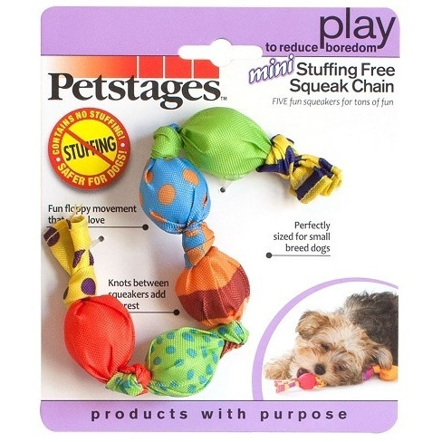 Игрушка для собак Petstages Stuffing free squeak chain, размер 18см.