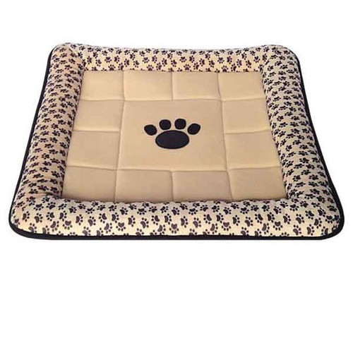 Лежак для собак и кошек Triol Лапка , размер 58x58см., бежевый с лапками 