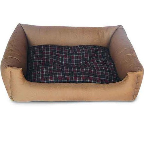Лежак для собак Triol, размер 65x51x18см., коричневый/клетка 