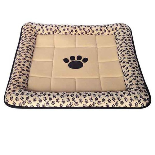Лежак для собак и кошек Triol Лапка , размер 67x67см., бежевый с лапками 